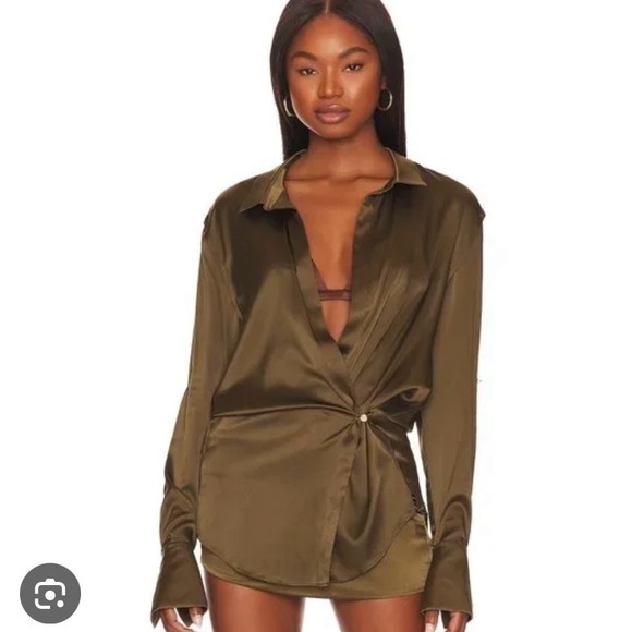 🌸SER.O.YA - FORT GREENE RAINES SILK SHIRT💚 - Picture 1 of 7